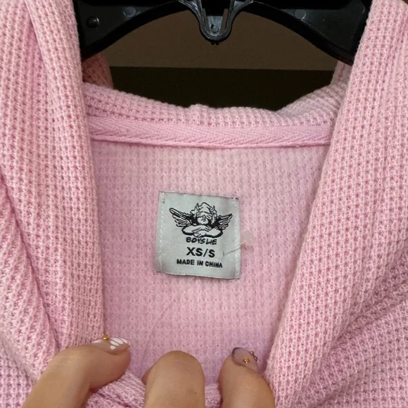 Boys Lie 1-800-Boys Lie Pink Hoodie - Picture 3 of 4